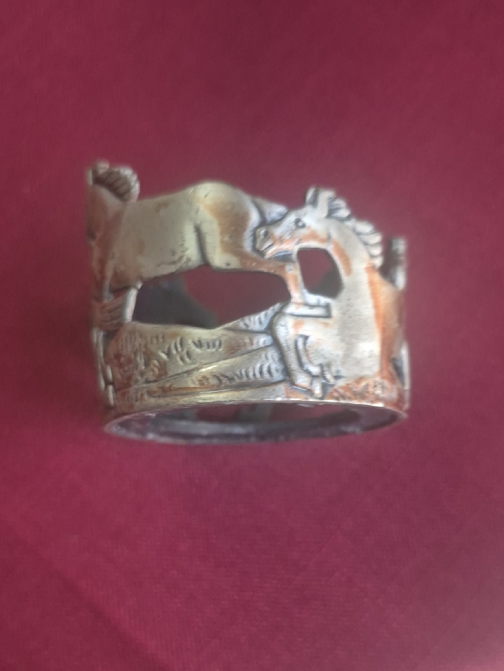 Horse Votive Candle Holder in Silver Tone Metal